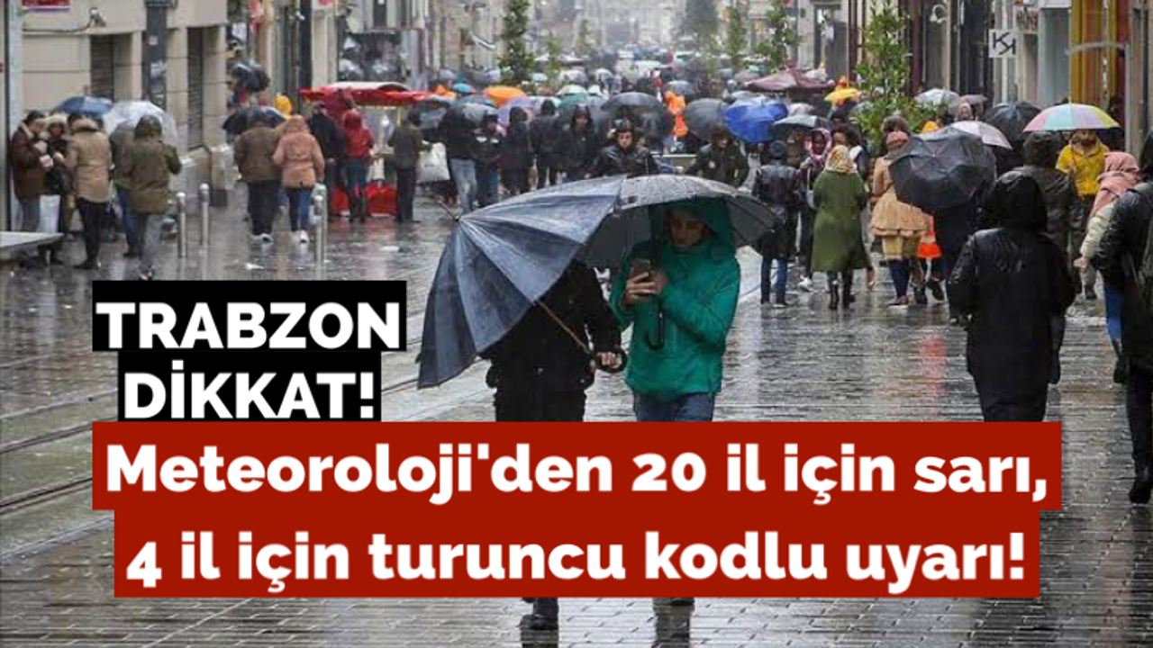 Meteoroloji’den Trabzon için sarı kodlu uyarı!