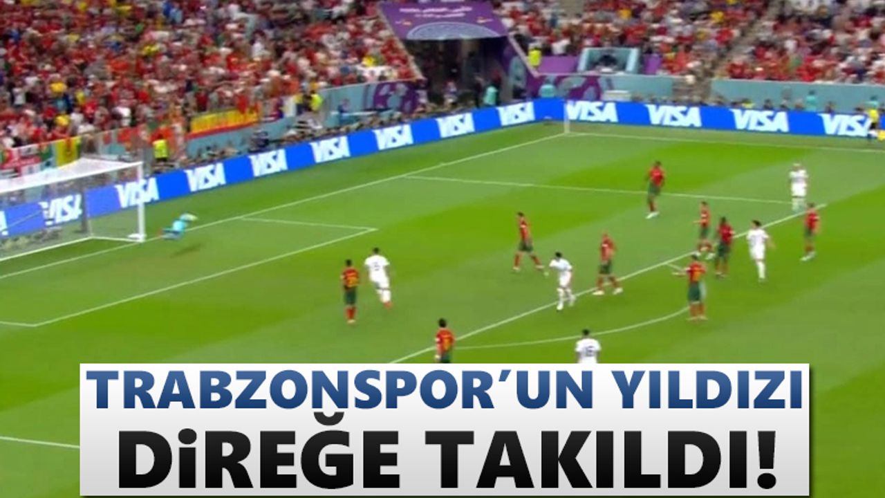 Trabzonspor'un yıldız oyuncusu direğe takıldı