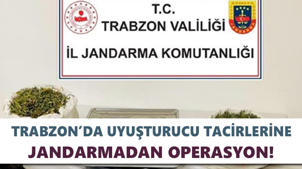 Trabzon’da uyuşturucu tacirlerine jandarmadan operasyon!