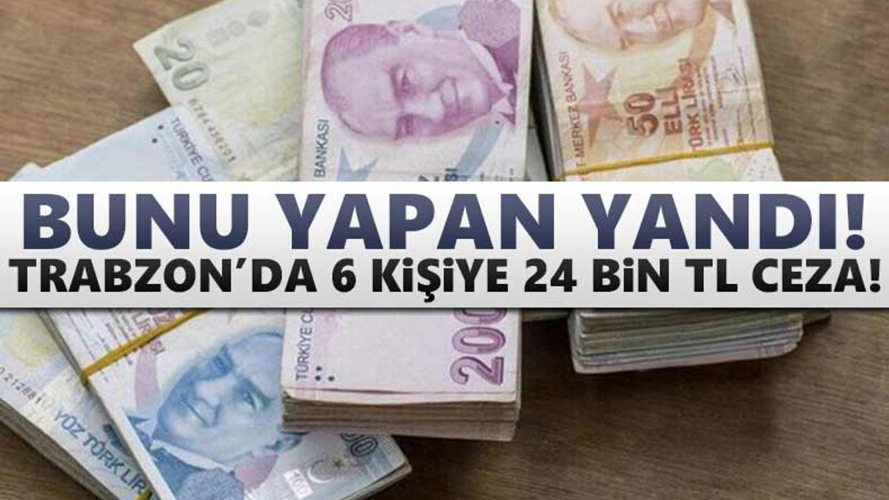 Trabzon'da 6 kişiye 24 bin tl ceza!
