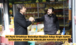AK Parti Ortahisar Belediye Başkan Adayı Aydın’dan esnaf ziyareti