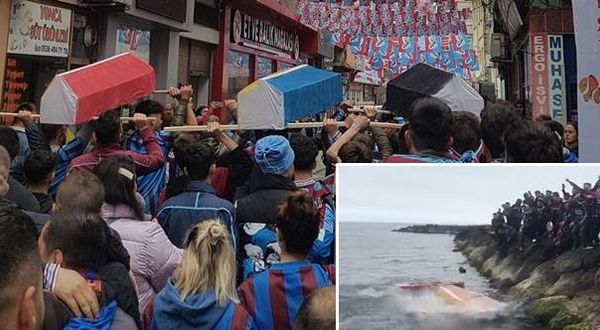 Trabzonsporlu taraftarlar, Üç Büyüklerin tabutlarını denize attı!